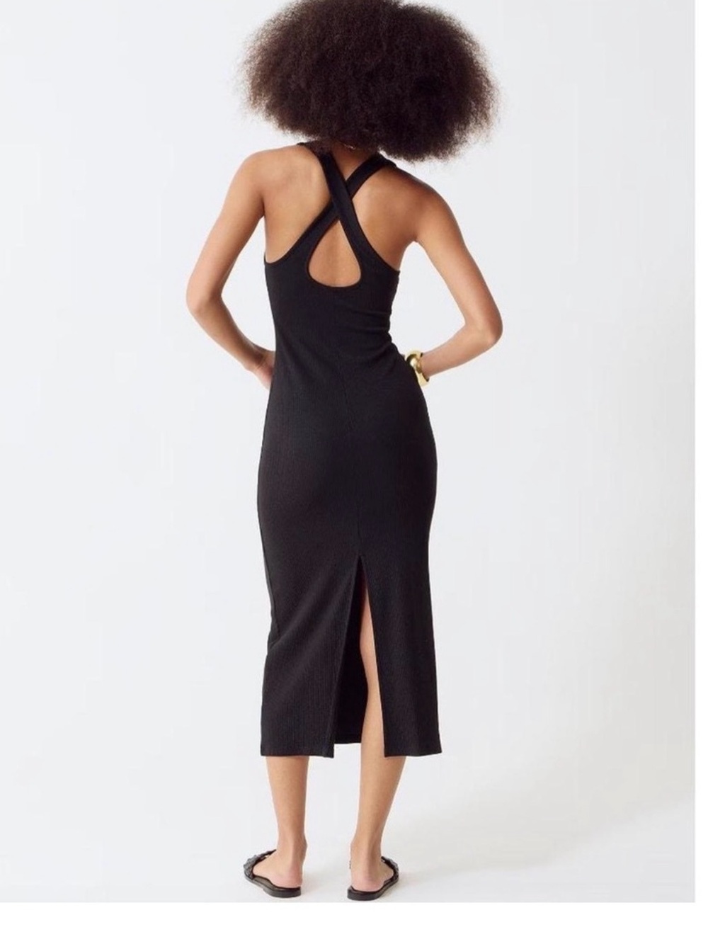 J. Crew Cross-back midi dress in vintage rib